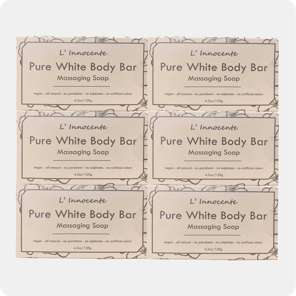 L’ Innocente Massaging Soap, 6-Piece Handmade All Natural Body Bar Soap - Melissa Linen