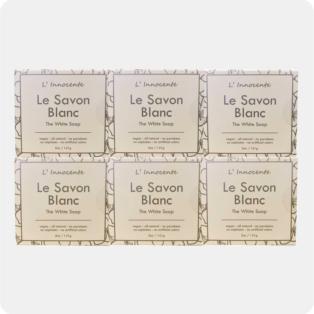 L’ Innocente Le Savon Blanc Breathable Novelty, 6-Piece Handmade All Natural Bar Soap - Melissa Linen