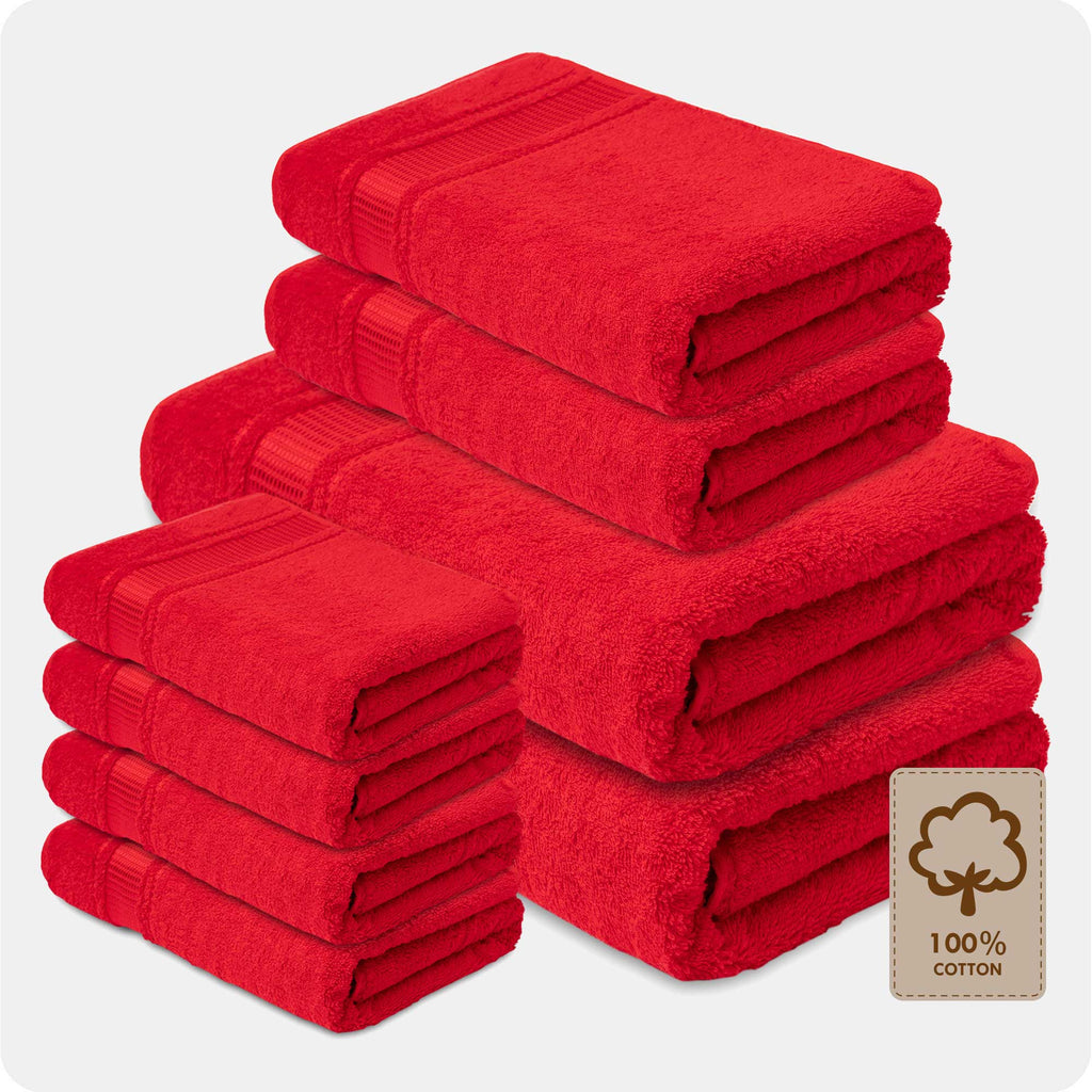 8 Pack Bath Towel Sets