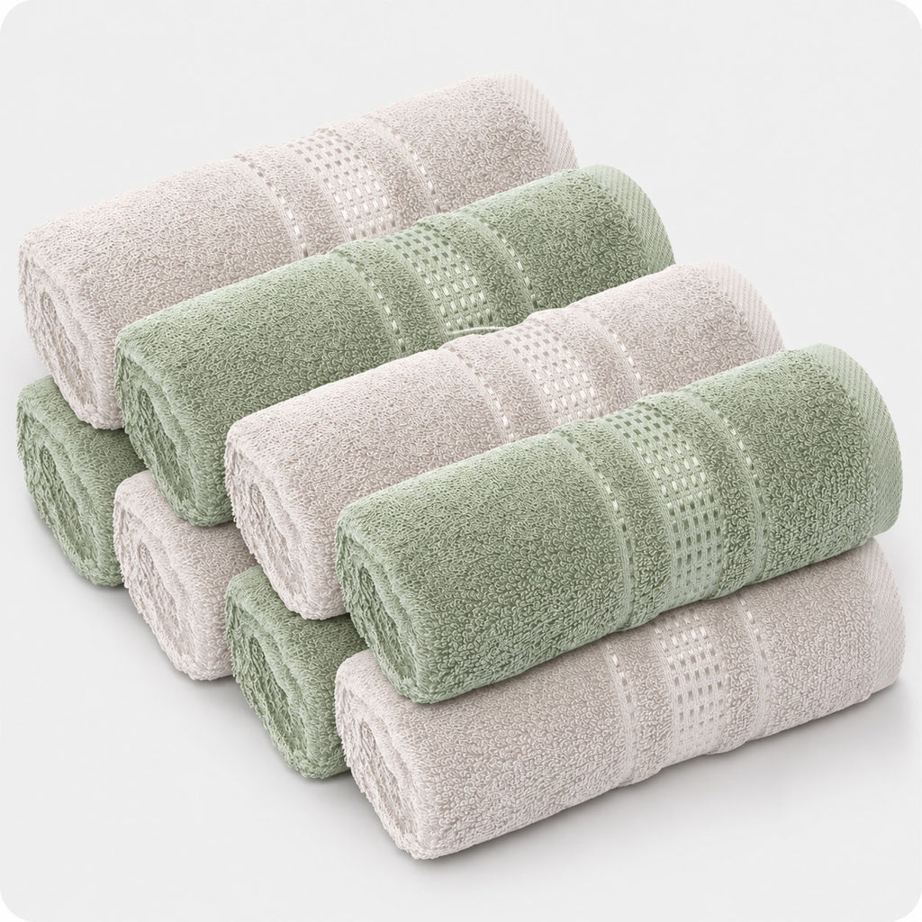 8-Piece Turkish Cotton Fingertip Towel Set
