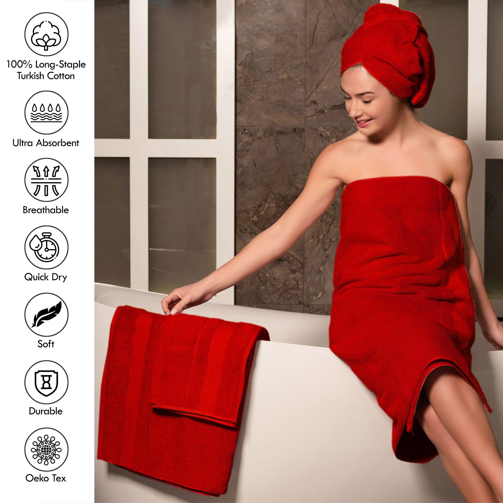 Long-Staple 100% Cotton Bath Towel, Red / Standard