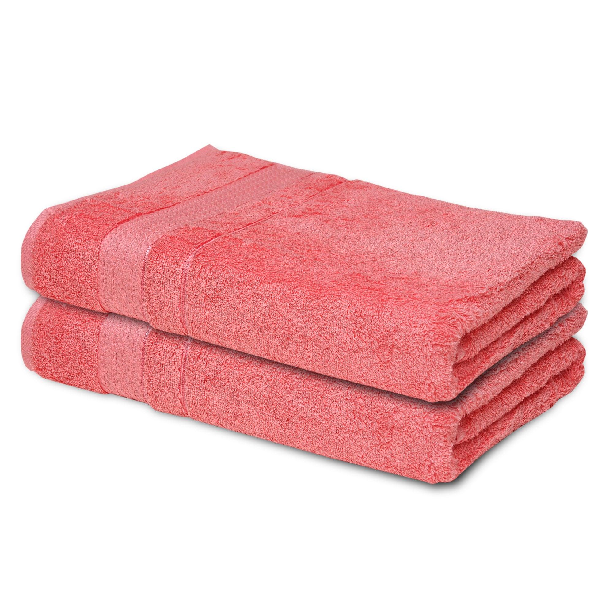 Coral pink bath discount towels