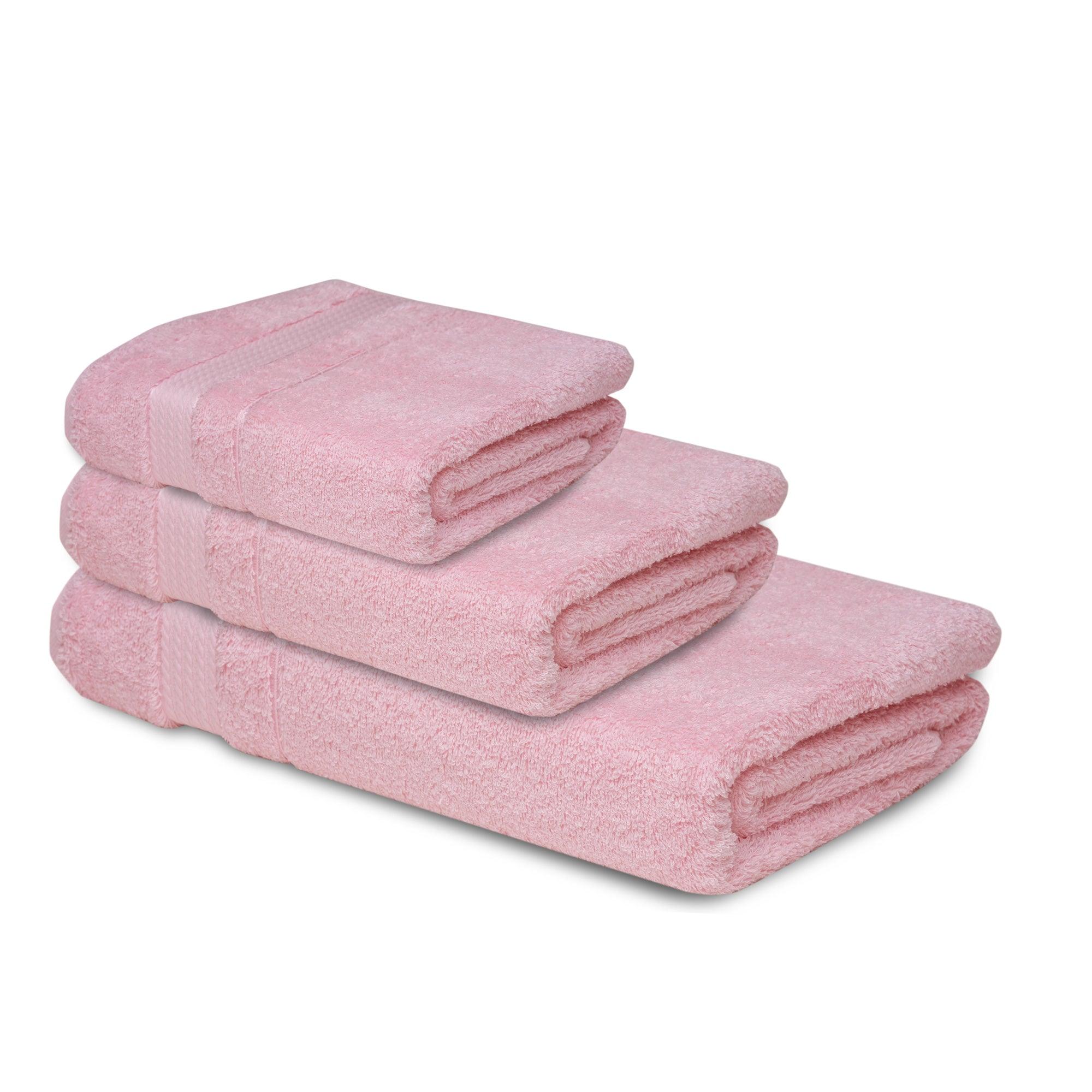 3 Pieces Pink Lace Bath Towels Set, Velvet Bath Towel Hand Towels Set (1  Bath