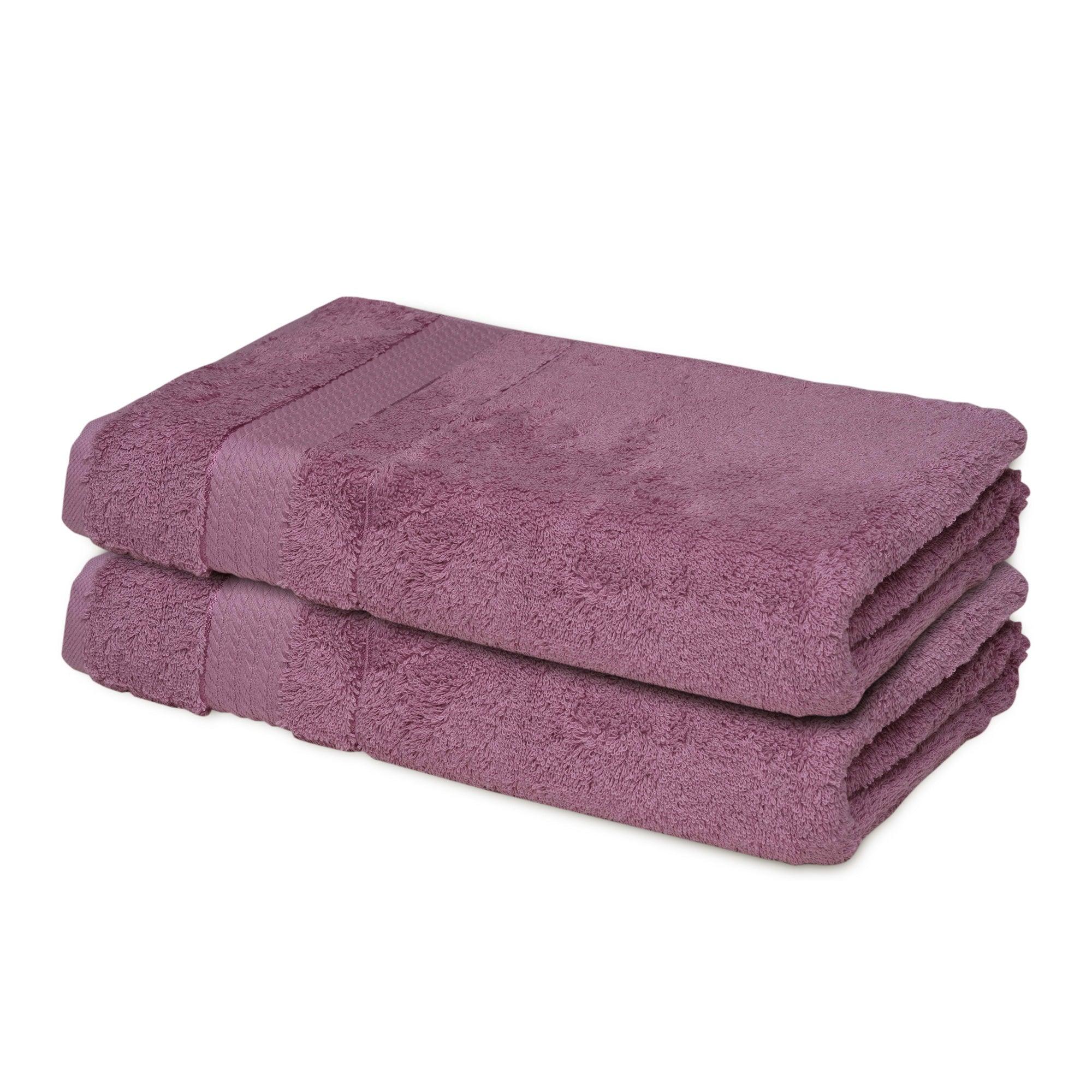 Duvet Cover World Pamauk Embroidered 2-Piece Towel Set Purple Swan White.